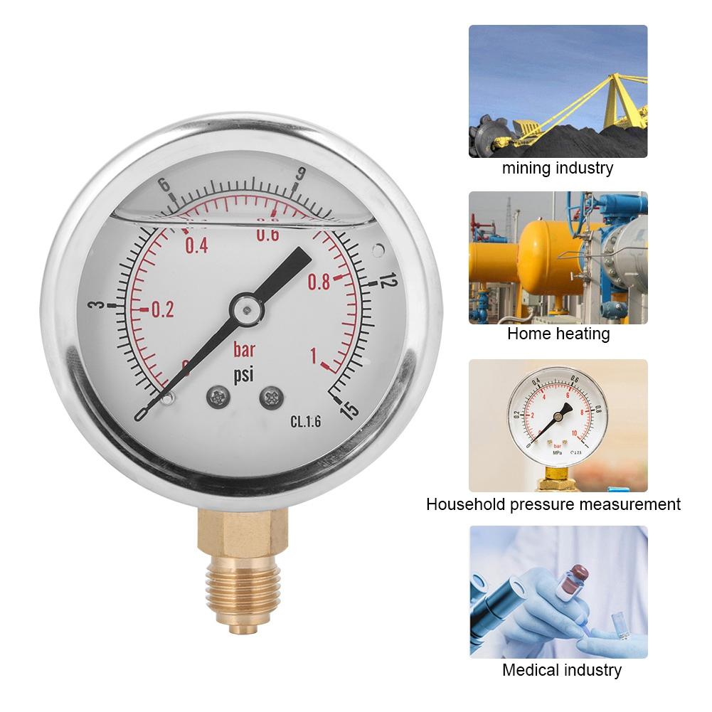 TS PGGZ604 0bar 1 4BSP Y60 Radial Oil Filled Vacuum Pressure Gauge for Petroleum Metallurgy