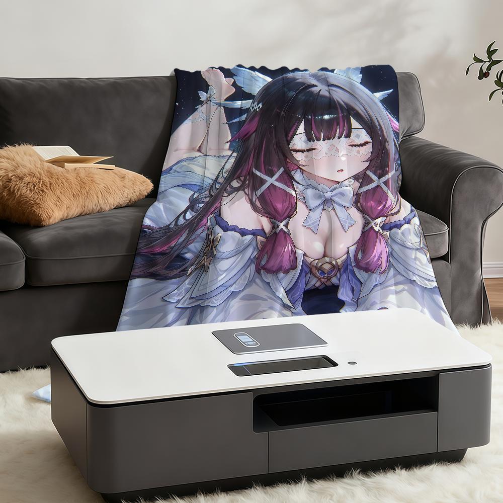 Impact Blanket Throw Super Cosy Genshin Columbina Plush Living Room Sofa Couch Childish Birthday Gifts