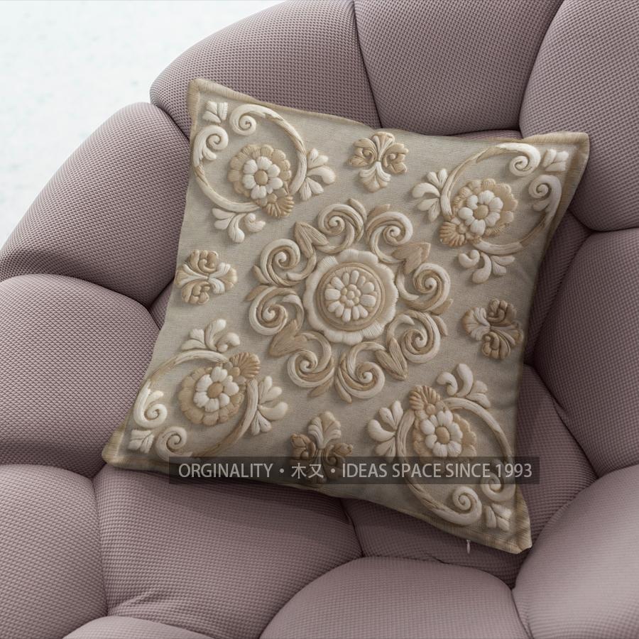 Vintage Embossed Floral Scroll Throw Pillow Covers Pattern Cushion Cover Suitable For Sofa Bedroom Car Pillow Cover