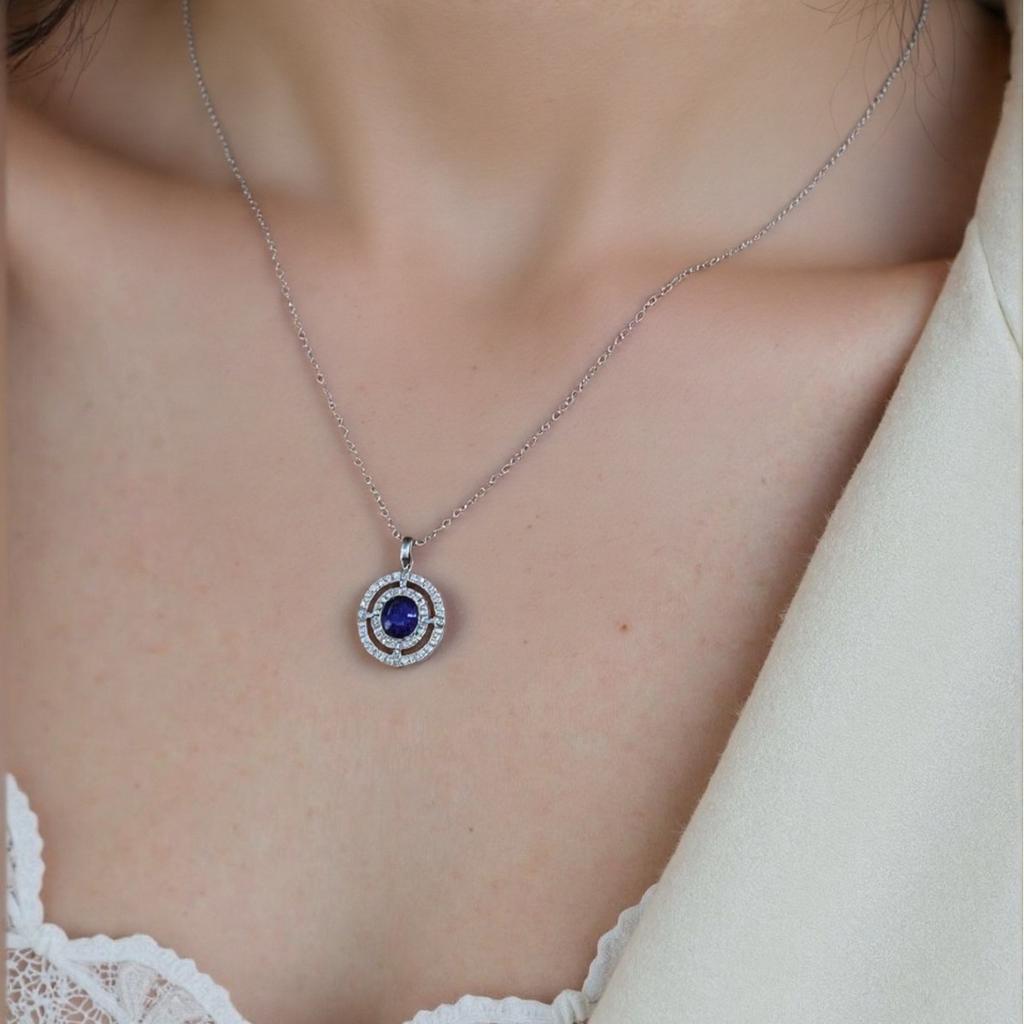 High Sense Light Luxury S925 Sterling Silver Plated 18K Gold Natural Colored Treasure Collarbone Chain Necklace Pendant Niche Jewelry