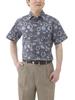 Little Island Takashima Chijimi Short Sleeve Indigo Blue with Japanese Size L Men's Shirt, Pattern,