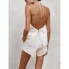 Western Style Sexy Backless Halter Top Shorts Two-piece Set Hanging Neck Vest Shorts Set