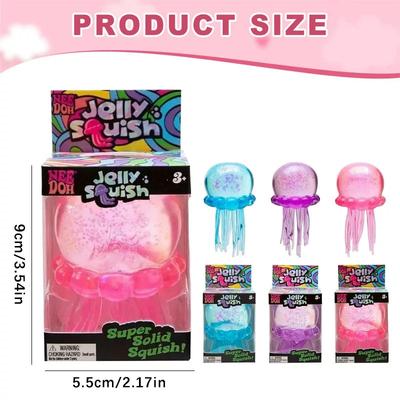 Confirmed Needoh Fuzz Ball Jellyfish Squishy Blind Box Series Various Colors Cute Jellyfish Modeling Stress Relief Relax Fun Toy