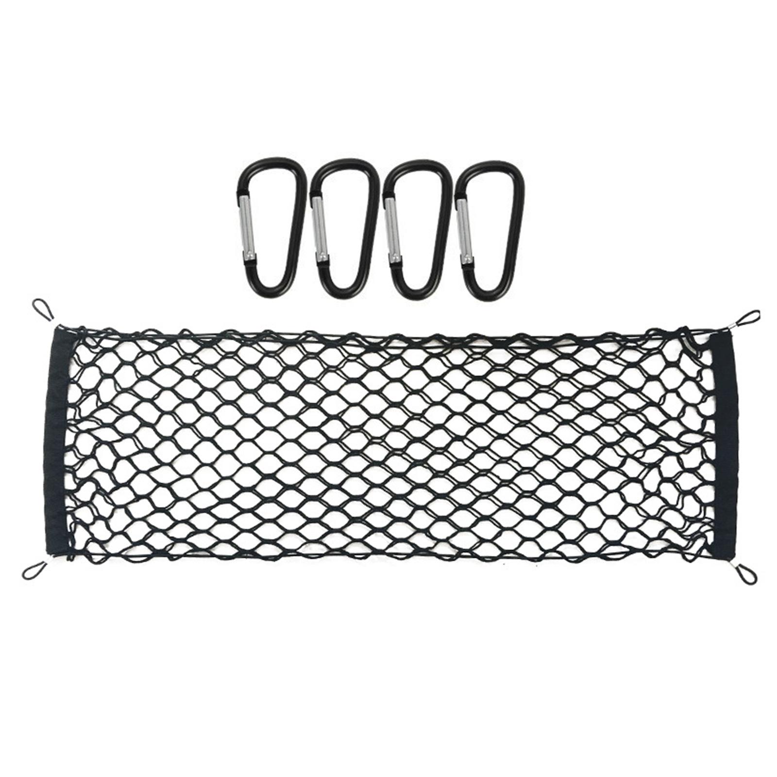 

Trunk Cargo Elastic Net, Car Organizer 51x18inch,Universally Mesh Storage Pouches Bag with 4Pcs Fixing Hook 1