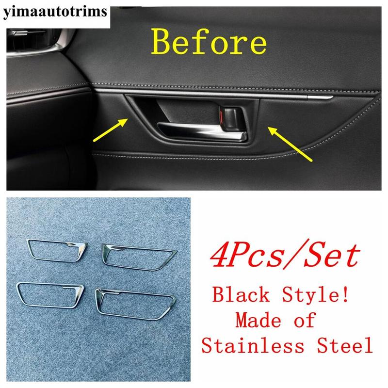 Car Inner Door Handle Bowl Frame Decoration Cover Trim Stainless Steel Accessories Interior Fit For Toyota Harrier -