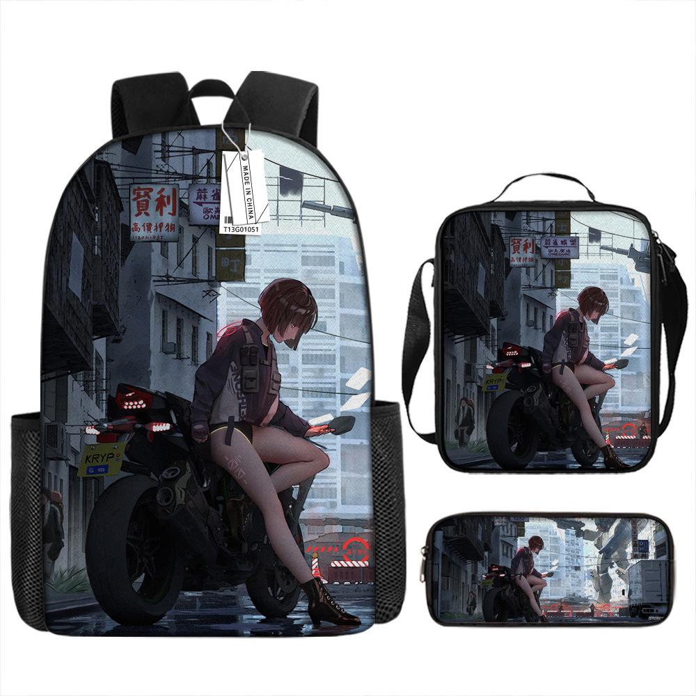 

Gundam Mecha School Bag Boys and Elementary School Students Ultra Light Ridge Protection Backpack Boys Animation Children s Backpack Three-piece Set Pencil case