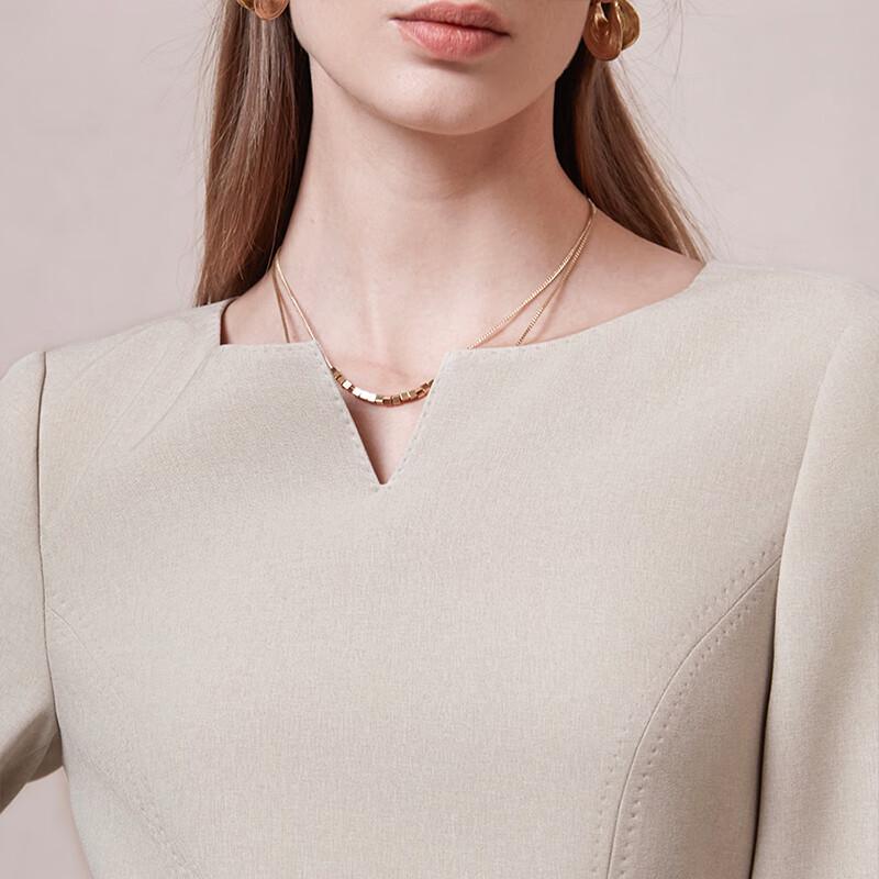 LadyS Elite Melody Light Luxury V-Neck Midi Dress