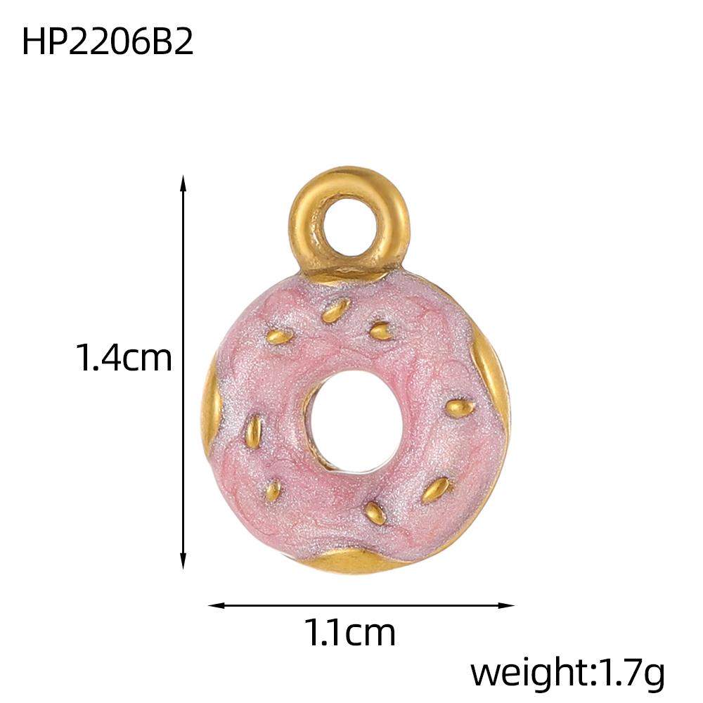 CARLIDANA Personalized Flower Stainless Steel Rabbit Pendant Strawberry Gold Plated Charm ice cream Enamel DIY Accessories