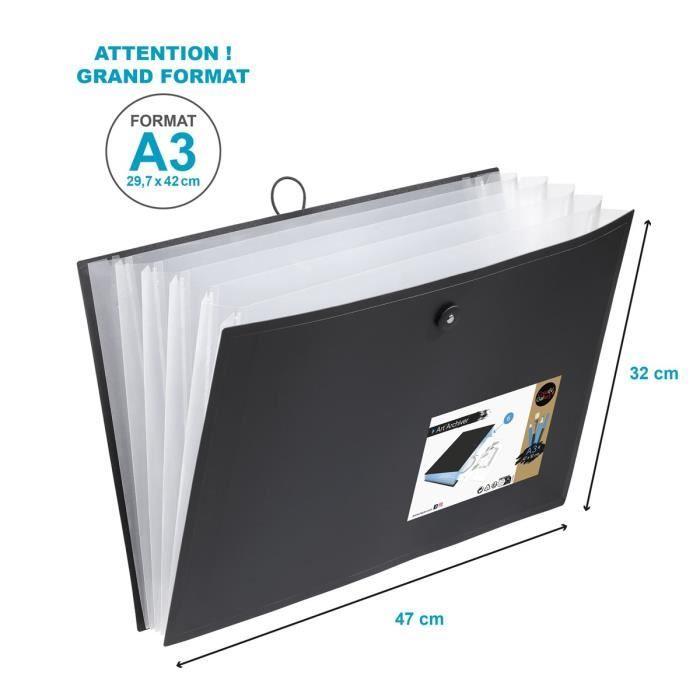 Trieur accordéon - viquel - creativ gallery - 6 compartiments - noir