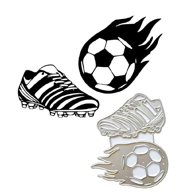Metall Stansmall Fotboll Präglingmall Schablon Scrapbooking för Kort Stansning