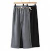 2026 Spring Plus Size High Waist Elastic Knit Pants for Women - Straight Leg, Versatile & Casual