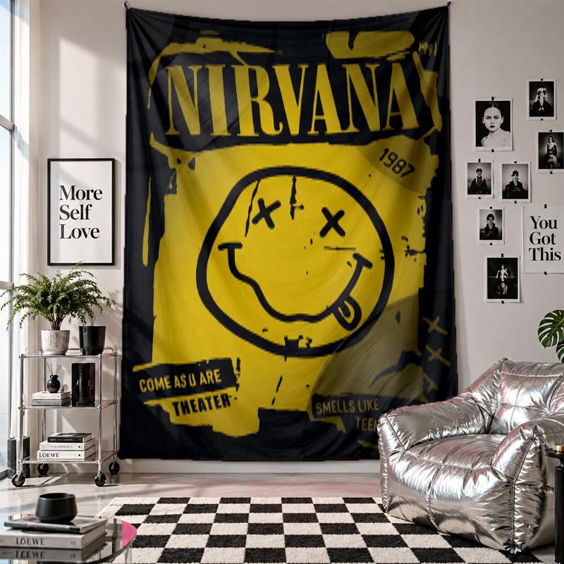 Nirvana Wandteppich Heimdekoration Wandbehang Tuch für Schlafzimmer Wohnzimmer Hintergrund