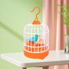 Kids Birdcage Toy with Sound Light Flapping Wings Detachable Hook Voice Control Funny Toddlers Educational Simulated Bird Model Toy Boys Girls Gift