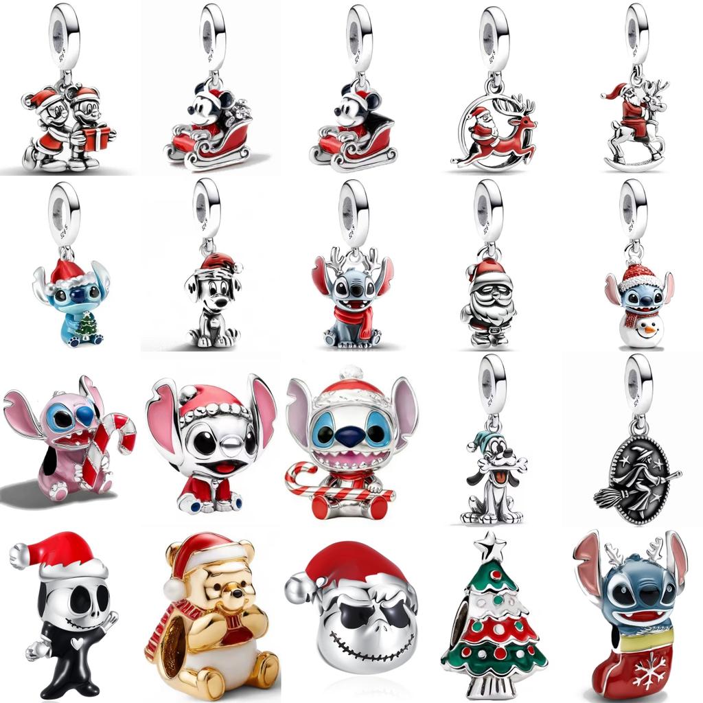 Christmas Cartoon Charm Beads Collection Pendant Charms Festive Santa Cute Animal Design Beads for Women DIY Jewelry Accessories