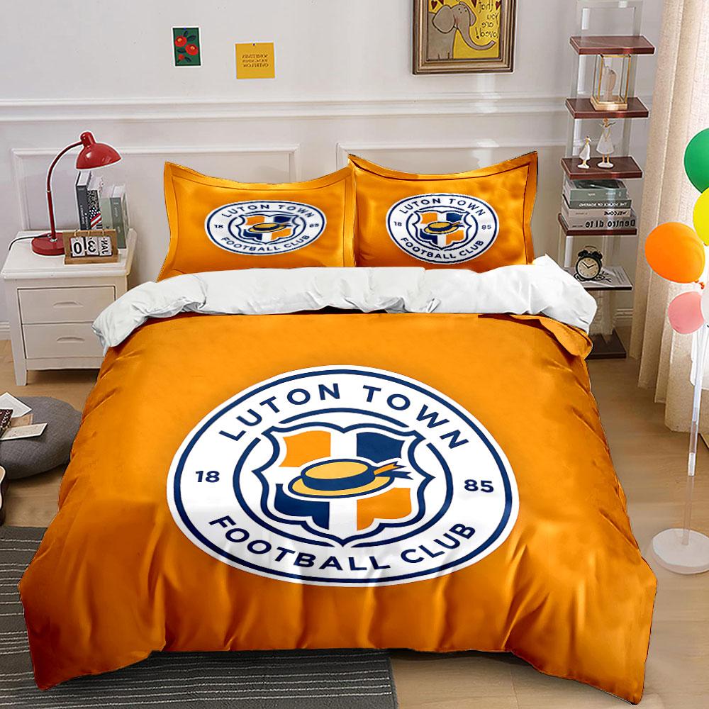 Luton Town Football Club Logo Bedding Duvet Cover Set Duvet Cover Pillowcases (1*Duvet Cover 2*Pillowcases, without duvet insert)