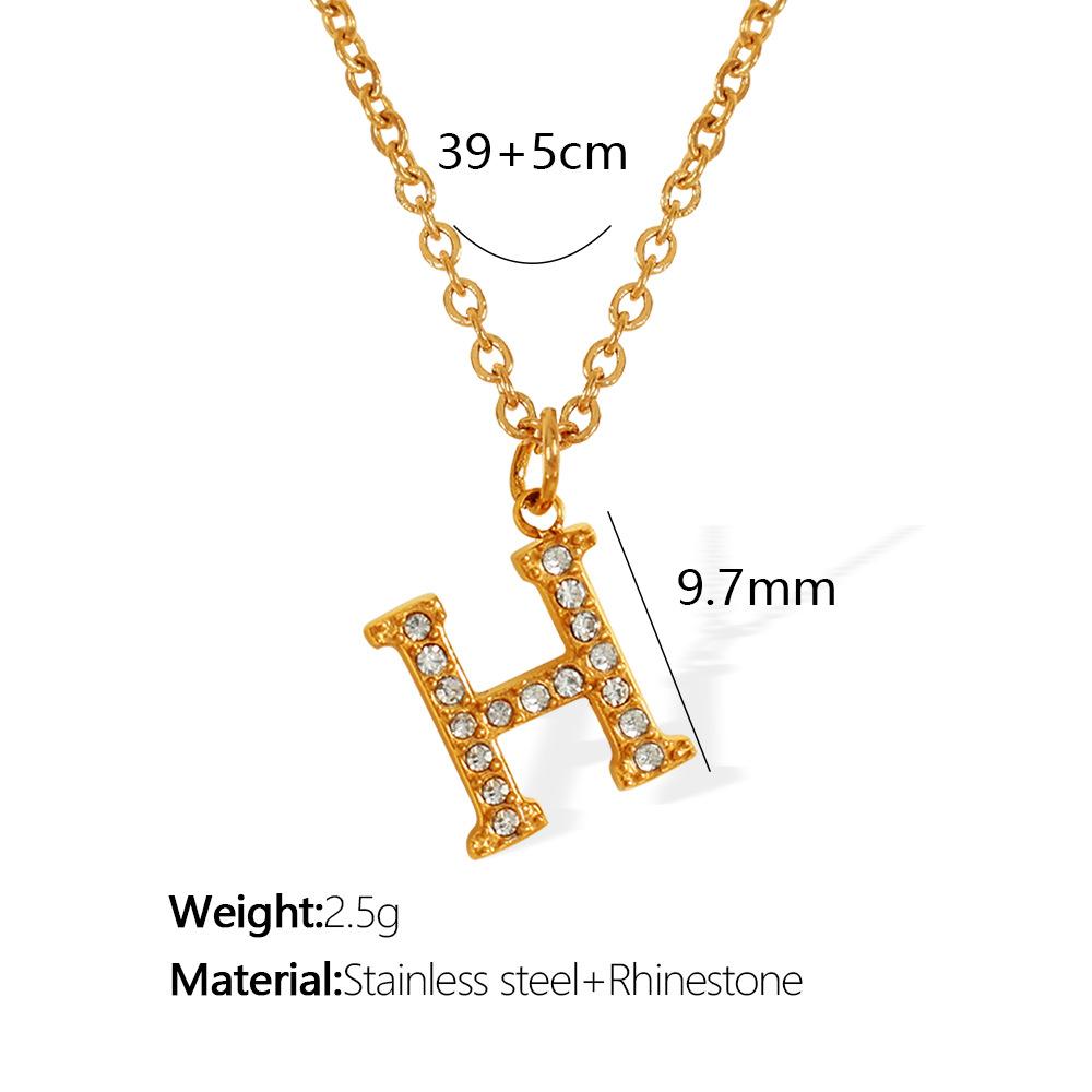 Titanium Steel 26 Letters Elegant And Exquisite Pendant Necklace Light Luxury Fashion Collarbone Chain High Sense Versatile