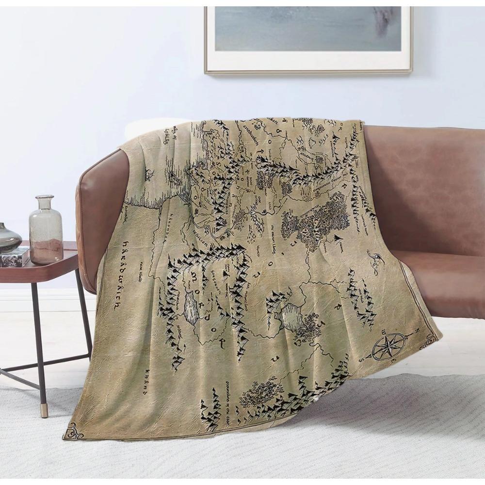 1pc of Comfortable Plush Blanket Soft Flannel Throw with Detailed Fantasy Design, Adventure Lovers and Ring Enthusiasts, Suitable Allseason Home Decor