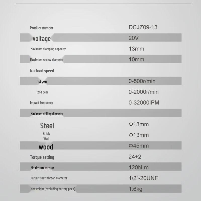 Dongcheng 20V Cordless Brushless Impact Drill CN plug (adapter included)