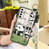 Fashion Design Cute Phone Case For Tecno Camon17P Phone Holder Cartoon Back Cover Shockproof Panda Silicone Ring Lanyard