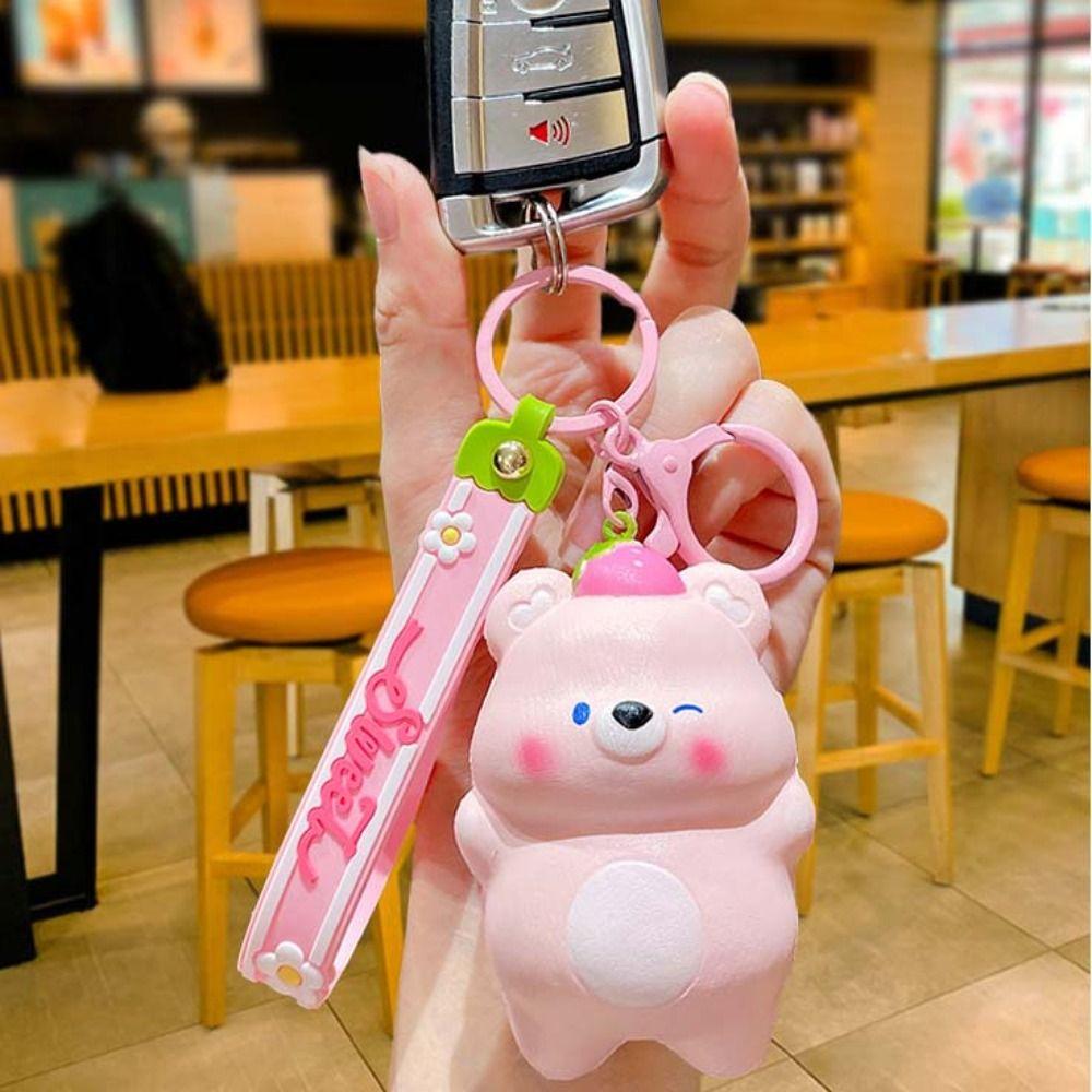 Cartoon Animals Bear PU Slow Rebound Squeeze Bear Fidget Keychain Bear Squeeze Toy  Children Toys