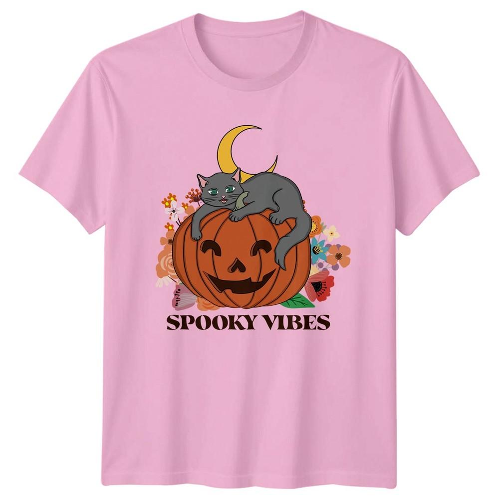 Spooky Vibes TShirt Spooky Cute Cat Halloween Gift For Him And Her