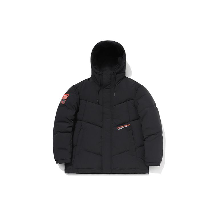 Li Ning Down Jackets Men s New Standard Black Hooded Thickened Puffer Jacket AYMQ075-1 S