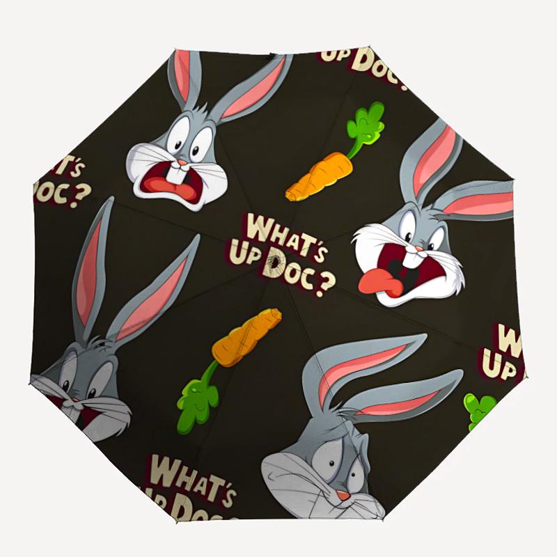 

Bugs Bunny Carrot Automatic Open/Close Umbrella Compact Travel Umbrella, 8 Rib Heavy Duty Construction, Ideal Gift, 112