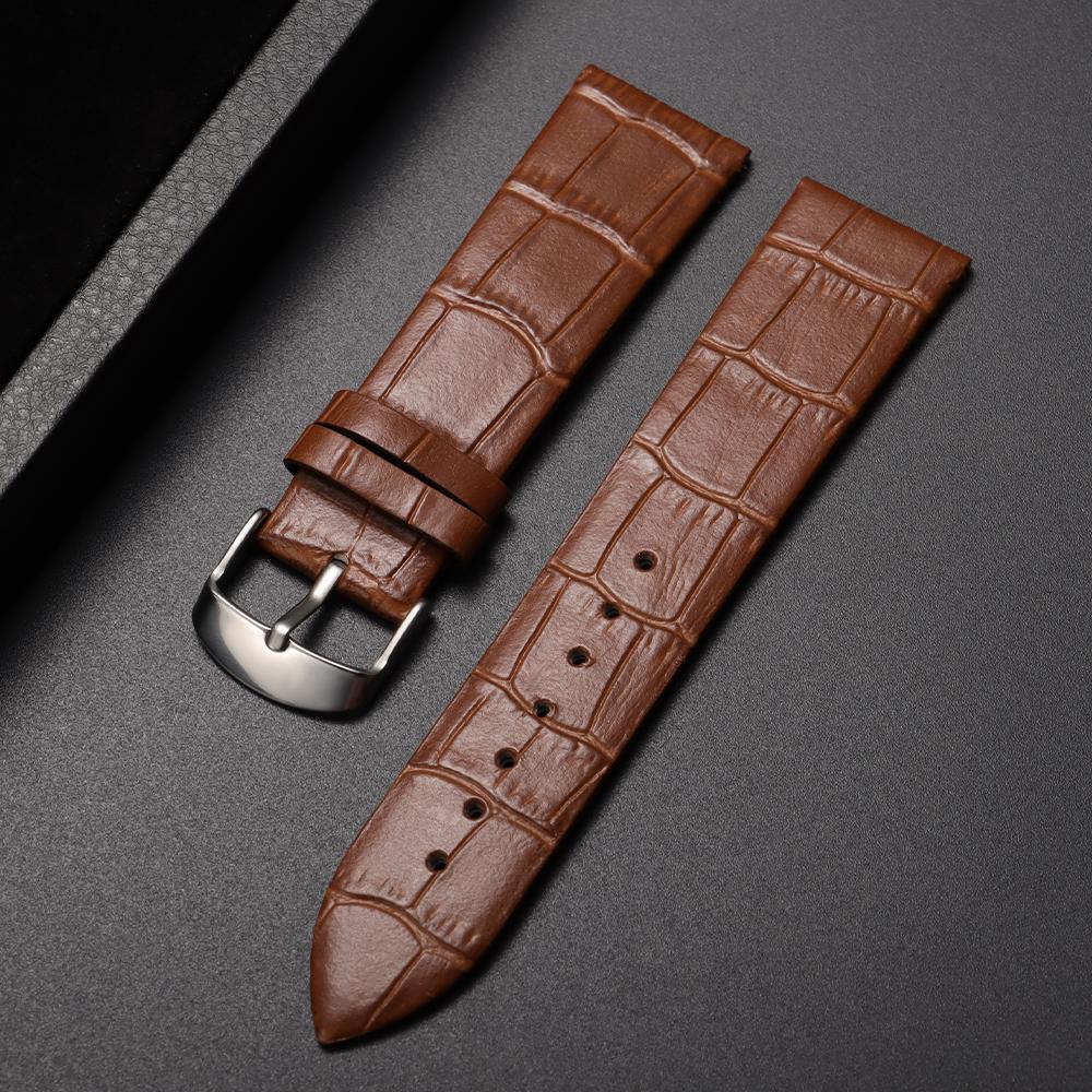 12mm 14mm 16mm 18mm 20mm 22mm Cowhide Watch Strap Universal Watchband for Women Men Solid Buckle Black Brown Watch Accessories