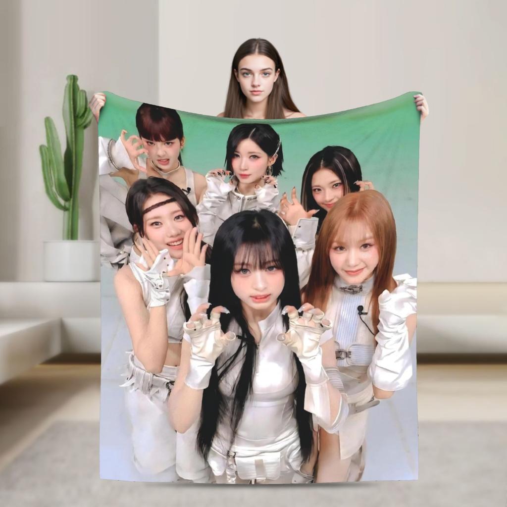 Kpop Babymonsters Group Blankets Velvet Spring/Autumn Multi-function Lightweight Throw Blanket for Home Office Bedspreads