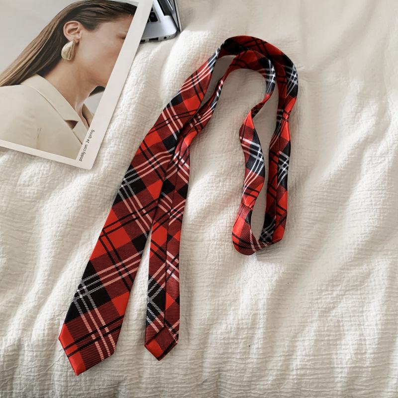 

Women s Retro Leopard Print Silk Tie Scarf - Japanese College Style