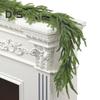 1 Pc/2 Pcs Faux Norfolk Pine Garland 6ft Realistic Artificial Pine Needles Wreath Xmas Greenery Garland for Indoor Mantel Table Centerpiece Decor