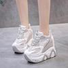 High-Quality Trainers Sneakers Women High Platform Shoes New Breathable Women Height Increasing Shoes 12.5CM Thick Sole Woman