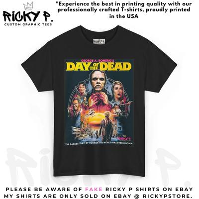 Ricky P Day of the Dead 1985 George A Romero Movie 100% Cotton T-shirt Mens Tees Top Unisex Heavy Cotton