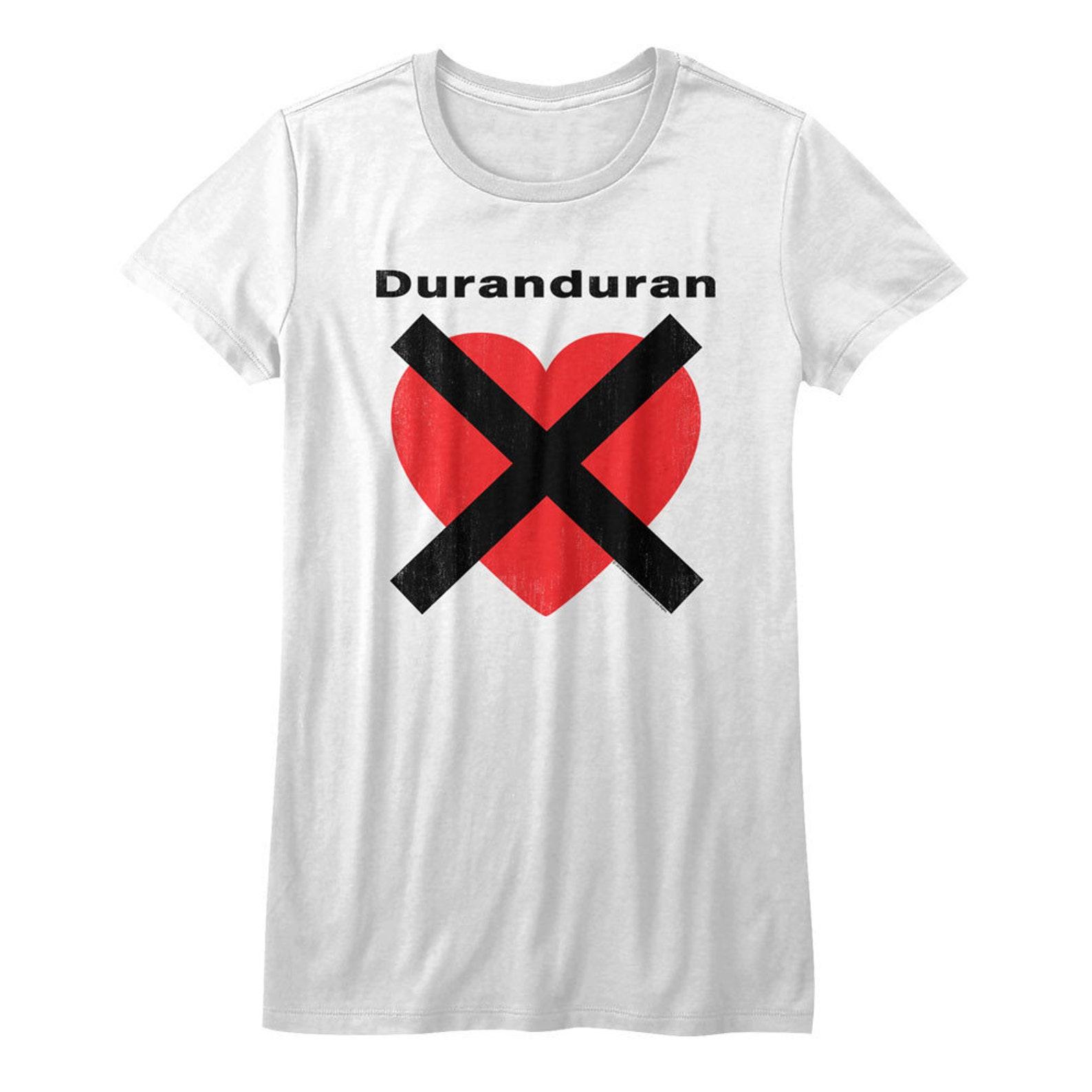 Duran Duran Heart X White Junior Women s T-Shirt XL