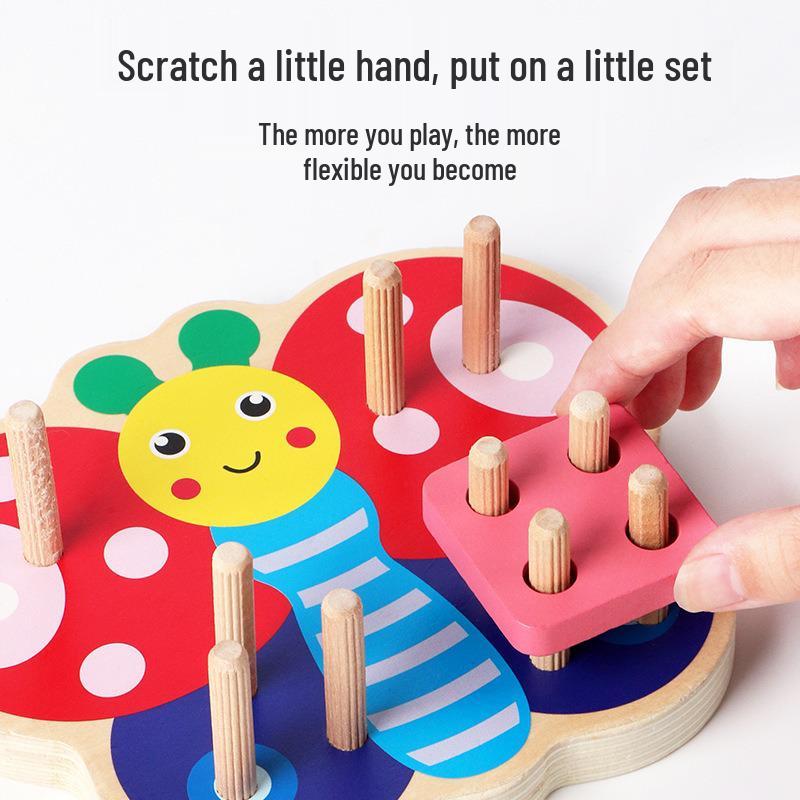 Handcrafted Wooden Shape Matching Blocks Set for Early Education