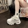 Fashion and Comfortable Versatile Muffin Shoes Women's Casual Thick-soled Heightening Dad Shoes Summer New Rhinestone Mesh Sneakers