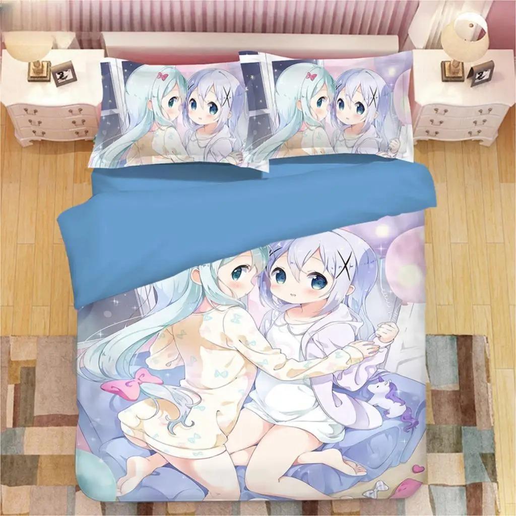 Comfortable Anime Print Duvet Cover Set With Duvet Cover And Pillowcases King Queen Twin Sizes For All Ages