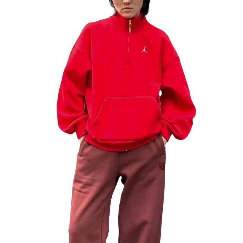 Jordan As W J Flt Flc Qtr Zip Sweatshirt Women Tops Red IB5602657