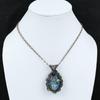 Abalone Shell Pendant Copper Wire Wrapped Pendant Gemstone Pendant For Women Wire Wrap Jewelry Handmade Pendant Copper Jewelry Gift For Mom