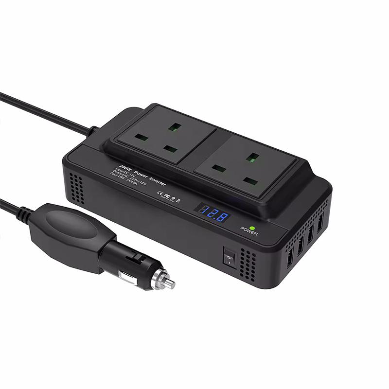 

Multifunctional Car Inverter, 12v to 220v Power Converter with Universal Plug and Socket