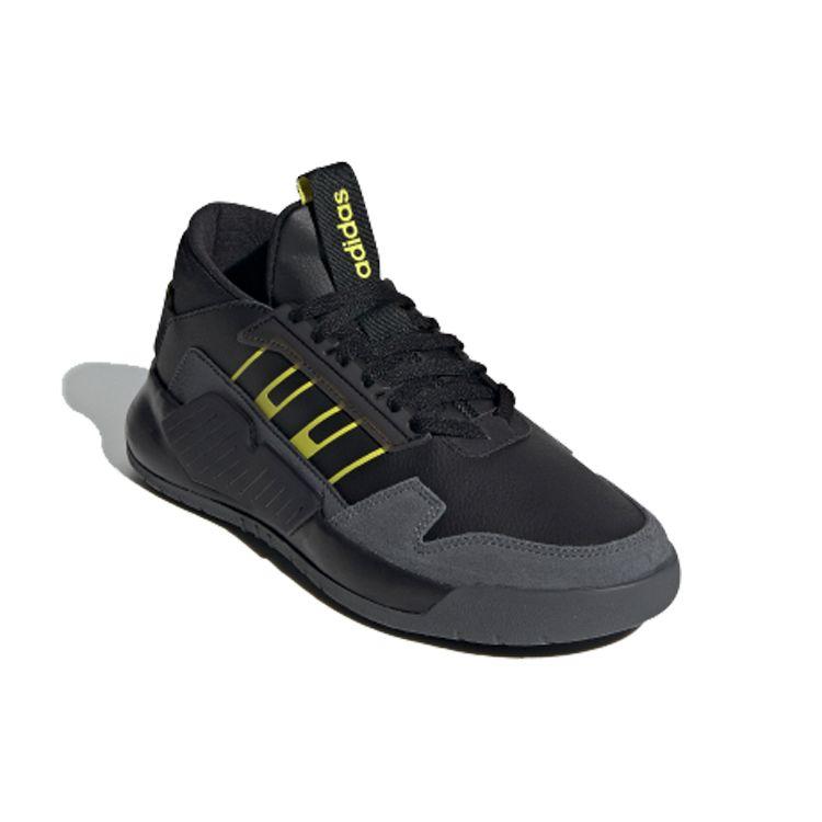 adidas Neo Bball 90S Comfortable Versatile Shock Absorption Low Top Lifestyle Casual Shoes Men Sneaker Black Gray Yellow EG9027