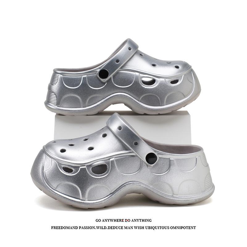 DIY hole shoes women's summer wear new heightening platform eva cool slippers women