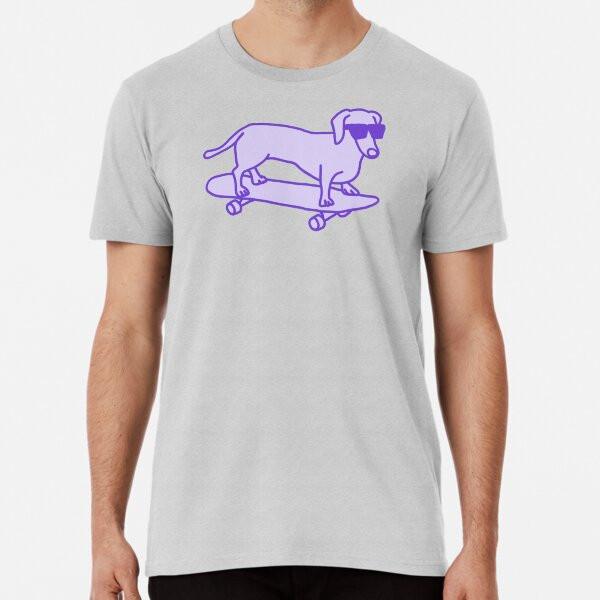 Purple Sausage Dog On a Skateboard Premium S To 5XL Made In the AU/USA T-Shirt