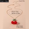 Lovely Crystal Red Cherry Pendant Necklace for Women Girls Necklace Chain Birthday Party Jewelry Gifts