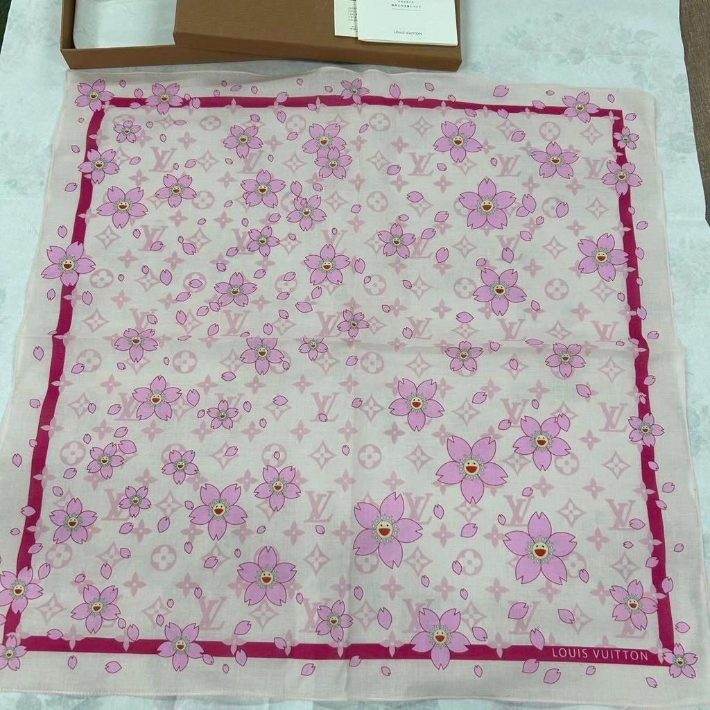 Used Louis Vuitton Murakami Cherry Scarf