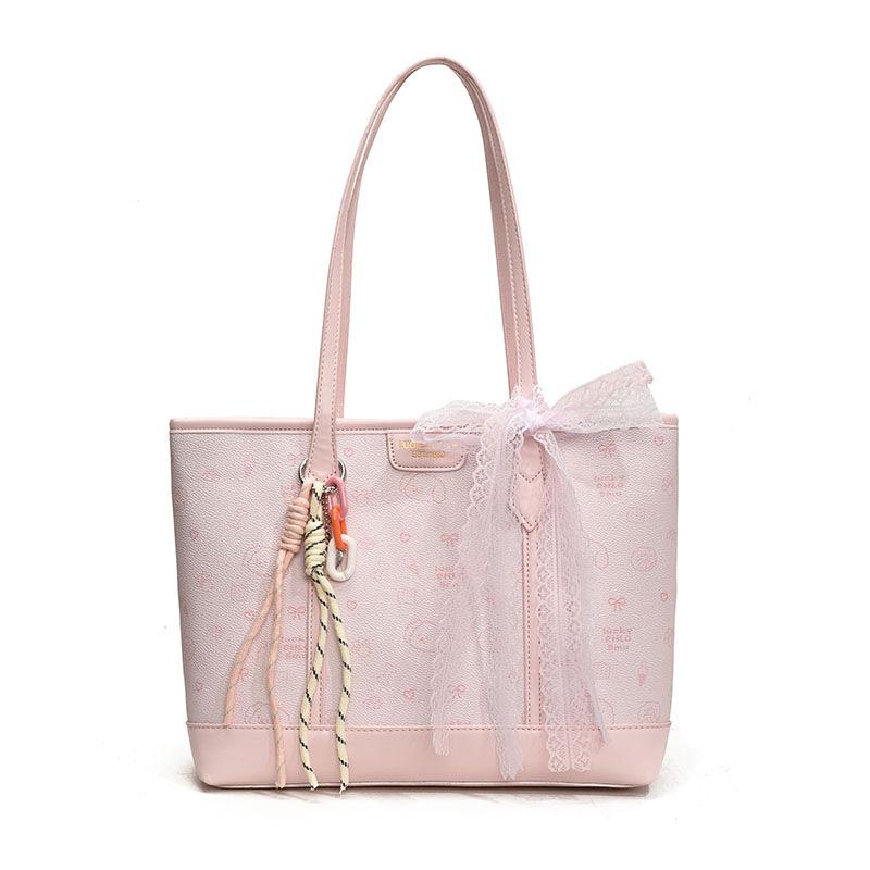 

Hand Carrying Tote Bag Women s New Casual Large-capacity Commuting Shoulder Bag розовый