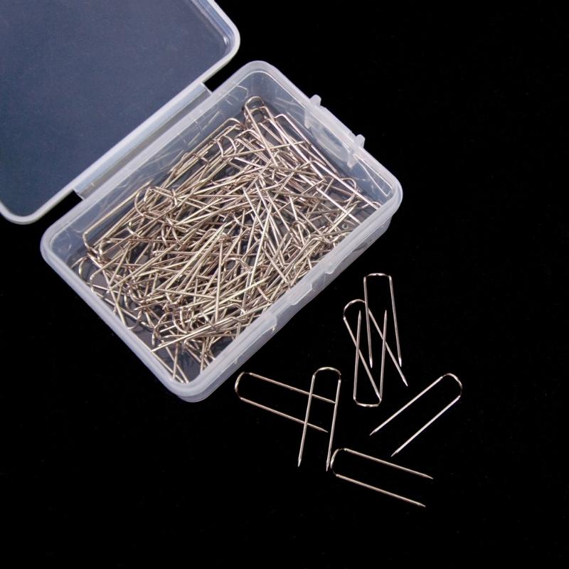 100/200Pcs Sewing Pin Fork Pin Double Blocking Pin Stainless Steel Needlecraft Pin for Fabric Craft Jewelry Display