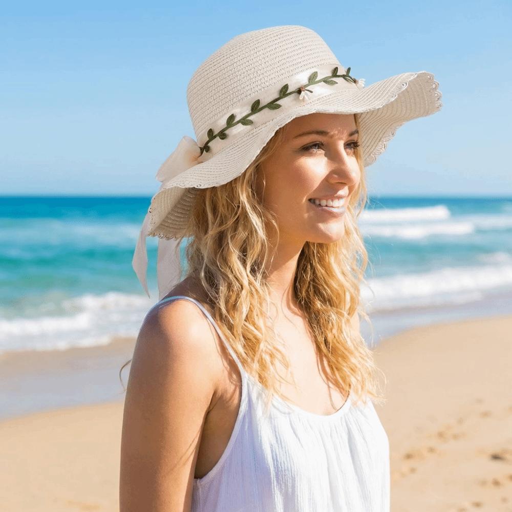 Boho Bow Straw Hat Colorful Women's Sun Hat Sweet Weave Hat  Summer