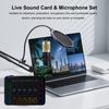 Podcast Equipment Bundle, Streaming Audio Interface Kit with Condenser Microphone, Noise Reduction, Live Sound Card