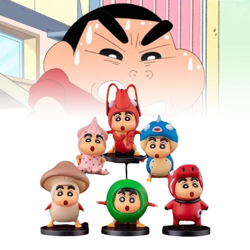 Crayon 6pcs Shin Chan Food Costume Pvc Toy Model Desktop Decor Gift Christmas